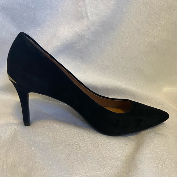 CALVIN KLEIN SUEDE HIGH HEELS SIZE 9 WORN ONCE - Picture 7 of 10